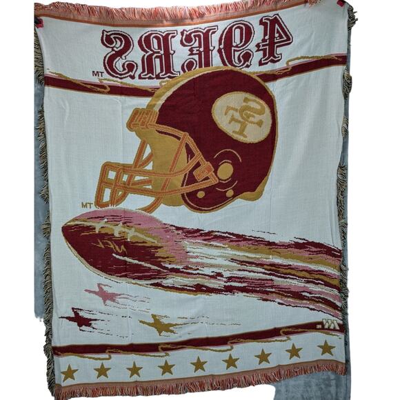 San Francisco 49ers Football blanket NFL Triple Woven Jacquard Throw 50 x 60" - Picture 2 of 11